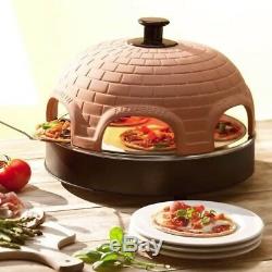 Electric Pizza Oven Terracotta Clay Metal Dual Heating Brick