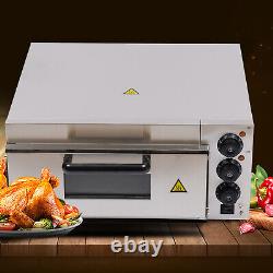 1.5kw Electric Pizza Oven Single Deck Commercial Stainless Steel 12-14'' Pizza