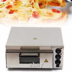 1.5kw Electric Pizza Oven Single Deck Commercial Stainless Steel Bake Broiler US