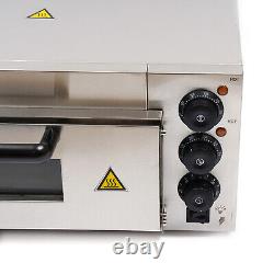 1.5kw Pizza Oven Stainless Steel Single Layer Fire Stone Countertop Baker