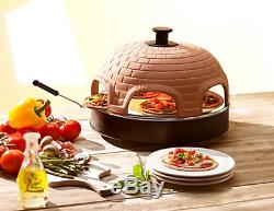 1000 W Pizzarette Classic 6-Person Countertop Mini Pizza Oven with Cooking Stone
