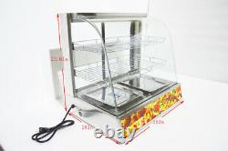 110V 26Commercial Electric Food Warmer Display Cabinet Pizza Heated Case 3Tiers