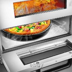 110V 3000W Electric Pizza Ovens Double Deck Stainless Steel Countertop Ovens