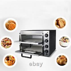 110V Commercial Double Electric Pizza Oven Pizza Bread Making Machines