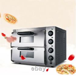 110V Commercial Double Electric Pizza Oven Pizza Bread Making Machines