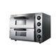 110V Commercial Double Electric Pizza Oven Pizza Bread Making Machines 3kW