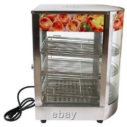 110V Commercial Food Warmer 3 shelves Heat Food Pizza Display Cabinet 850W New