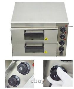 110V3KW 16Commercial Double-Decker Pizza Electric Oven Bread Cake Baker Toaster