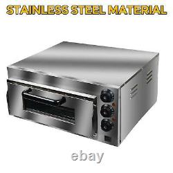 12'' Electric Pizza Oven Countertop Pizza Oven Commerical Baker Stainless 2000W