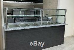 120 10' ft Pizza Display Case Glass Sneeze Guard All Stainless Steel With Shelf