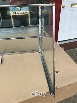 120 10ft All Stainless Steel Pizza Display Sneeze Guard Style with Glass Shelf