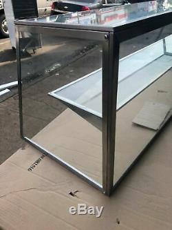 120 10ft All Stainless Steel Pizza Display Sneeze Guard Style with Glass Shelf