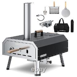 13/16in Multi-Fuel Outdoor Pizza Oven Portable Wood Fired / Gas Manual Rotation