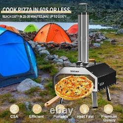 13/16in Multi-Fuel Outdoor Pizza Oven Portable Wood /Gas Fired Manual Rotation