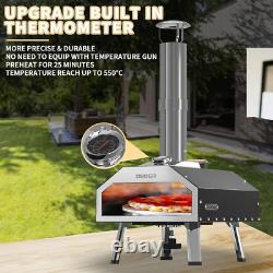 13/16in Multi-Fuel Outdoor Pizza Oven Portable Wood /Gas Fired Manual Rotation