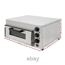 1300W Commercial Pizza Oven Stainless Steel Single Layer Electric Pizza Maker US