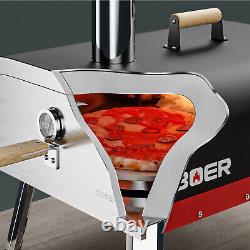 13in 16in Stainless Steel Pizza Oven Portable Side Rotation Wood Fired Party