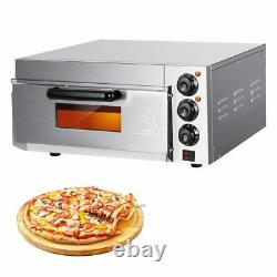 14'' Electric Pizza Oven Countertop Stainless Steel Pizza Oven Single Layer