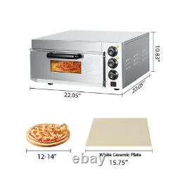 14'' Electric Pizza Oven Countertop Stainless Steel Pizza Oven Single Layer