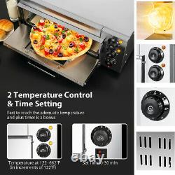 14IN Electric Pizza Oven Countertop Stainless Steel Pizza Oven Single Layer