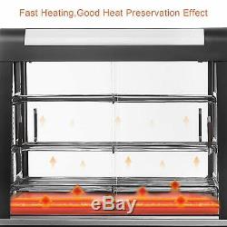 15&27Countertop Heated Pizza Display Case Commercial Food Warmer Cabinet