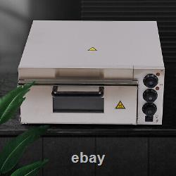 1500W Electric Pizza Oven Single Deck Fire Stone Bread Toaster For Commercial US