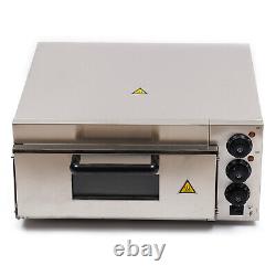 1500W Pizza Oven Stainless Steel Single Layer Fire Stone Countertop Baker