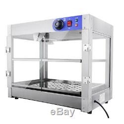 2-Tier 110V Commercial Countertop Food Pizza Warmer 750W Pastry Display Case