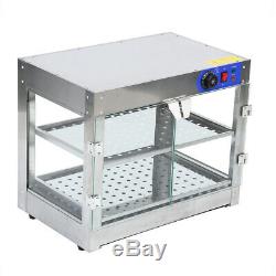 2-Tier 750W Commercial Countertop Food Pizza Warmer Display Cabinet Case