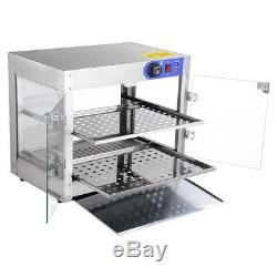 2-Tier Commercial 24x19x15 Countertop Food Pizza Warmer Display Cabinet Case