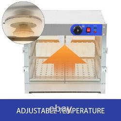 2-Tier Commercial Food Warmer Countertop Heat Pizza Warmer Display Case Samger