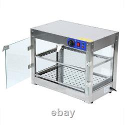 2-Tier Commercial Food Warmer Court Heat Food Pizza Display Warmer Cabinet