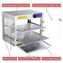 2-Tier Commercial Food Warmer Display Countertop Heat Food Pizza Store Cupboard