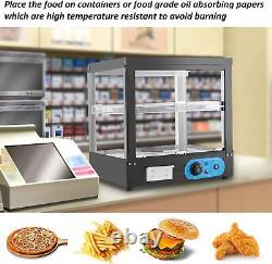 2-Tier Commercial Food Warmer Display Countertop Pizza Cabinet Case 1000W