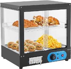 2-Tier Commercial Food Warmer Display Countertop Pizza Cabinet Case 1000W