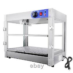 2 Tier Commercial Food Warmer Pie Pizza Cabinet Display Showcase Countertop 750W