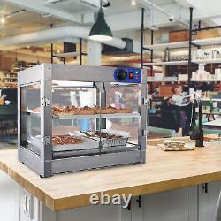2-Tier Countertop Food Pizza Commercial Warmer Display Cabinet Case