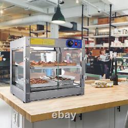2 Tier Countertop Food Warmer Commercial Heat Food Pizza Display Case