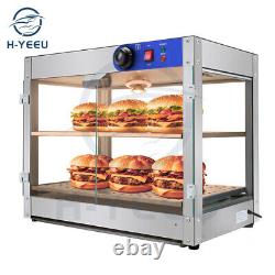 2 Tier Countertop Food Warmer Commercial Heat Food Pizza Display Case Warm 750W