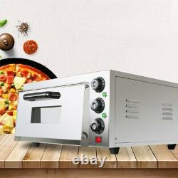 2000W Electric Commercial Pizza Maker Single Layer Stainless Steel Bread Oven US