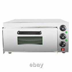 2000W Electric Commercial Pizza Maker Single Layer Stainless Steel Bread Oven US