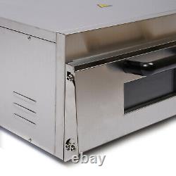 2000W Electric Pizza Oven Single Deck Commercial Stainless Steel Bake Broiler US