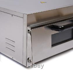 2000W Pizza Oven Stainless Steel Single Layer Fire Stone Countertop Baker