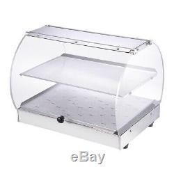 20x16x15 Food Warmer Commercial 2 Tray Heat Pizza Display Cabinet Case 500W