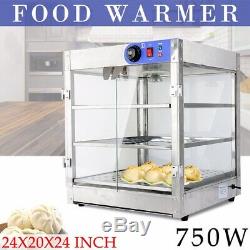 20x20x24 Commercial 3-Tier Countertop Food Pizza Warmer Display Cabinet Case