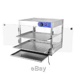 24x20x15 2-Tier Commercial Countertop Food Pizza Warmer Display Cabinet Case