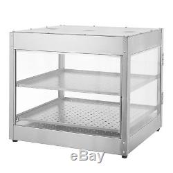 24x20x15 Commercial 2-Tier Countertop Food Pizza Warmer Display Cabinet Case