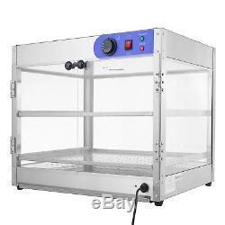 24x20x20 Commercial 2-Tier Countertop Food Pizza Warmer Display Cabinet Case