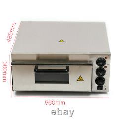 2KW Commercial Electric Pizza Oven Bread Maker Baking Machine Stainless Steel