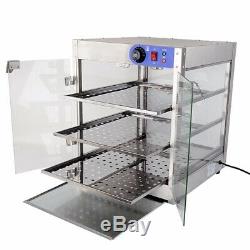 3-Tier 20x20x24Inch Commercial Countertop Food Pizza Warmer Display Cabinet Case